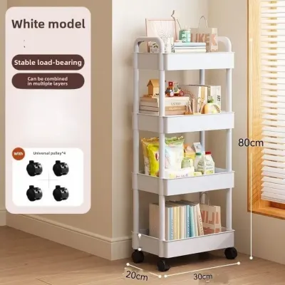 Multifunctional Storage Cart With Open Shelves Space Saving Utility Rack For Kitchen Bedroom Book Display Household Organizer