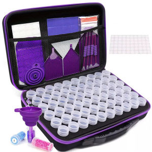 60 ขวดเพชรภาพวาดอุปกรณ์เสริมเครื่องมือภาชนะเก็บกระเป๋าเพชรจิตรกรรมเครื่องมือเล็บเครื่องประดับพกพากล่องเก็บ