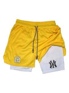 New mens sports shorts printed sports pants double-layer quick drying basketball muscle fitness for the summer of 2026