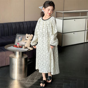 Cotton Cartoon Princess Long Sleeve Girls Sleepwear