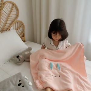 Microfiber Rabbit bear Bath Towel coral face towel hand towel animal ear cute soft blanket cotton 可爱浴巾