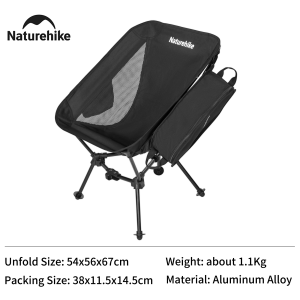 Naturehike 2024 New Camping Chair High Load Stable Easy Storage Low Moon Chair Ultralight Portable Outdoor Fishing Travel Chairs