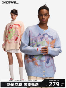 เสื้อสเวตเตอร์คาร์ดิแกนถักลายสก็อต CANOTWAIT สำหรับผู้ชาย ทรงหลวม แขนยาว ปกติ ฤดูใบไม้ร่วง 2024 ผ้าขนสัตว์ นุ่มสบาย