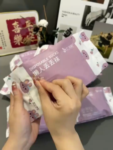 5PCS socks Socks Portable Business Travel Cotton Sock Comfortable Breathable Women/men Socks 一次性袜子