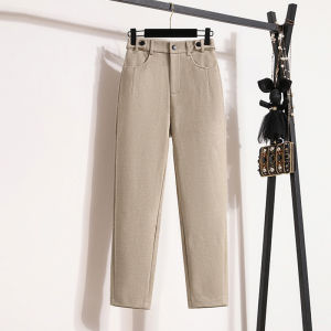 กางเกงขายาวทรงหลวมสไตล์ฮาเร็มสำหรับผู้หญิง กางเกงขายาวทรงหลวมฤดูใบไม้ผลิและฤดูใบไม้ร่วง ความยาวเอวสูง ทรงเข้ารูป ทรงหลวม แฟชั่นลำลอง