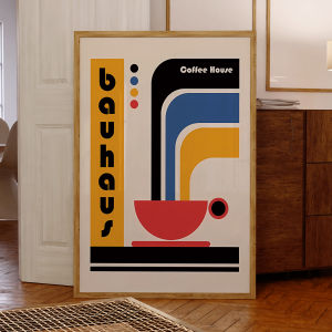 Abstract Bauhaus Coffee House Wall Art Printmaking Canvas Painting Poster Picture Living Room Bedroom Waterproof Home Decoration