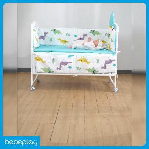 BebePlay เตียงนอนเด็ก 7in1 รุ่น Sweet Dream ( สีไม้ ) ปรับได้ 7 รูปแบบ แถม!! มุ้ง / เบาะ / กันกระแทก ฟรีในชุด ผลิตจากไม้สนนิวซีแลนด์ รับประกัน 1 ปี