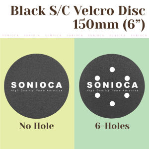 [Ready Stock] Black Silicon Carbide Velcro Sanding Disc Sandpaper Disc 150mm / 6 Inch 6" plain 6 holes sand disc (150mm)