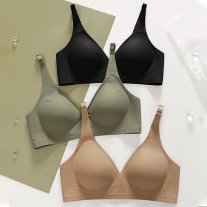 เซ็กซี่ Bra ผู้หญิงไร้สายลึก V Brassieres หญิง Intimates ชุดชั้นใน S-XL Breathable ชุดนอน Bralette ผ้าไหมน้ําแข็ง