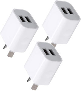 Dual USB Wall Charger 5V 2.1A 10.5W Fireproof Plug 100-240V Travel Adapter Port Compatible For Phone 11/X / 8/8 Plus / 7 / 6S