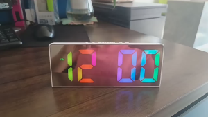Modern Digital Alarm Clock LED Display Clock Temperature Calendar Display USB Battery Dual Power Adjustable Brightness Desk Clock