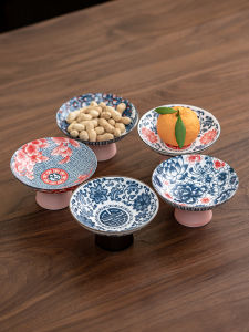 Đĩa Trà Gốm Sứ Kiểu Trung Quốc Đơn Giản Tinh Tế Dùng Tại Nhà Đĩa Đựng Trái Cây Cao Đĩa Đựng Đồ Ăn Nhẹ Đĩa Đựng Bánh Kẹo Khô