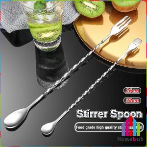 Homehub Stirrer Spoon Cocktail Stirring Spoon Milk Tea Juice Stirrer Coffee Stirrers Stainless Mixing Spoon