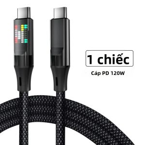 Cáp Sạc Nhanh NNBILI 120W Type-C Cáp Dữ Liệu Nylon USB-C 6A Có Đèn LED Cho Huawei Và Các Thiết Bị Khác