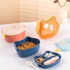 KOTAK MAKAN ANAK KARAKTER IMUT / LUNCH BOX ANAK FREE SENDOK GARPU KODE F1102