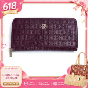CH Fashion Classic Womens Portable Wallet Solid Color Design Multi-Letter Embossed Womens Coin Purse Minimalist