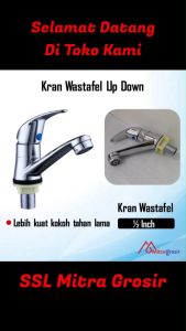 Keran Wastafel Cuci Tangan Jungkit Up Down & Kran Air Wastafel Baling Engkol Murah
