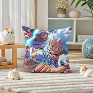 Bandai | One Piece Tony Tony Chopper Anime Plush Pillow Cover Soft Short Plush Cushion Cover For Sofa Bedroom Home Decor Gift Decoration