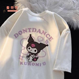 Pure Cotton Short Sleeve T-Shirt Womens Loose Cute Summer New Style Middle School Girls Clothing Sweet School Style Print