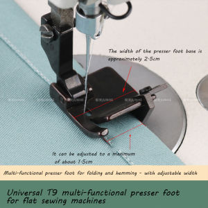 Industrial Flatbed Sewing Machine T9 Presser Foot-Multi-Functional Adjustable Presser Foot For Binding  Webbing Hemming (pants)