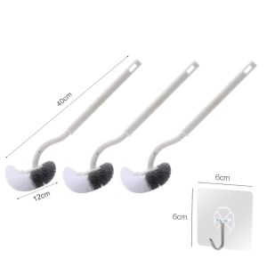 Bàn Chải Vệ Sinh Nhà Tắm Gắn Tường Bàn Chải Mềm Chất Liệu Nhựa Durable No Drilling Required for Installation