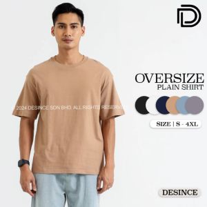DESINCE Men T-shirt Oversized Half Sleeve Man Top Short Sleeve Plain Solid Color Shirt Baju Oversize Lelaki MT 047