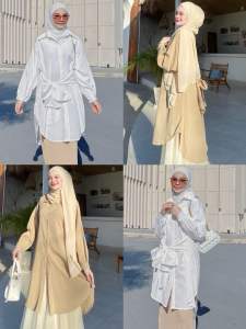 มินิเดรสโบว์ใหญ่ผูกเอวด้านหน้าและหลังได้ detail หน้าสั้นหลังยาว