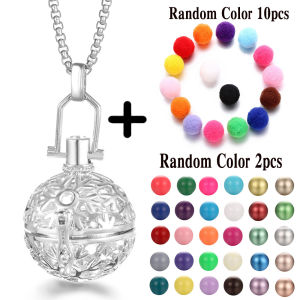 Mexico Chime Painting Angel Caller Aromatherapy Lockets Necklace Exquisite Music Ball Titanium Steel Chain Jewelry Women Pendant
