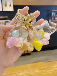 Móc khóa xe máy ô tô hình ngôi sao mèo cute móc treo balo túi xách thời trang