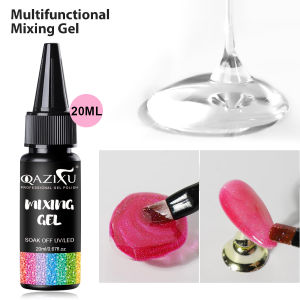QAZIXU 20ml Mixing Gel Nail Polish UV LED Soak Off Dilute Gel Polish & Blend Glitters Clear Base Nail Art DIY Manicure Tools