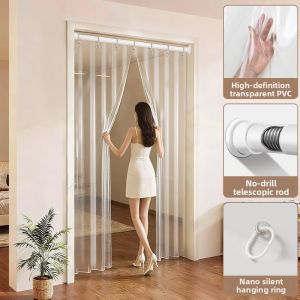 ZTION | Transparent Cold-proof Dividing Curtain With Extendable Pole