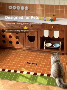 YUNHAOBUYI | Leak Proof Slip Resistant Splash Protection Universal Pet Feeding Mat