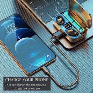 Handfree bluetooth LB-9 plus powerbank Wireless Earphone Bluetooth 5.0 TWS LB9 / TWS Bluetooth HIFI Stereo 9D Kontrol Sentuh with Mic