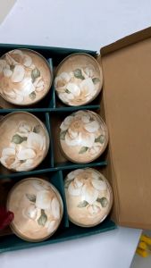 Bộ 6 chén sứ ăn cơm kèm đũa tre. Bộ chén bát ăn cơm