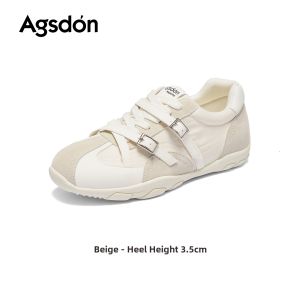Agsdon | Retro Design Womens Leather Trainers