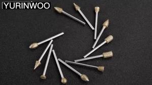 20Pcs Diamond Grinding Burr Bit Set，Rotary Tool Accessories Stone Carving Set with 1/8 inch Shank for Stone Glass Carving