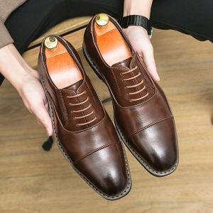 NUDANLAI | Elegant Tuxedo Business Mens Pointed Leather Shoes