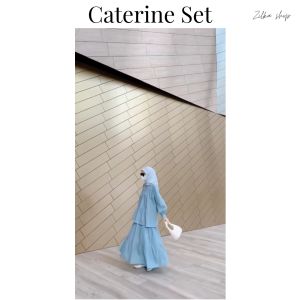 Caterine One Set Blouse Rok Wanita Adem Setelan Model Terbaru Muslimah Jumbo Viral Ootd Hijabers