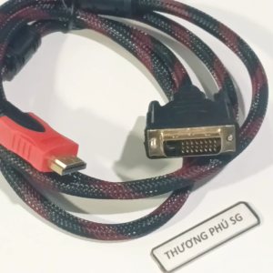 Cáp HDMI ra DVI dài 1.5m / Chuẩn DVI-D (Chân kim 24+1) cáp bọc dù