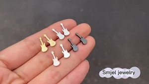 Korean Music Note Earring Heart of Treble and Bass Fashion Stainless Steel Earings Women Female Wedding Gift Jewelry pendientes