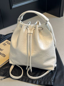 Fashionable Large Capacity Bucket Bag Womens Summer 2025 Korean Style Trendy Shoulder Bag Travel Bag Soft PU Leather