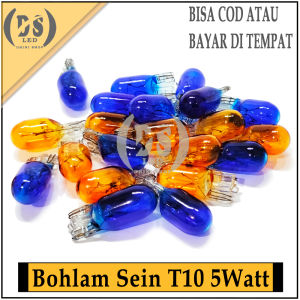 Lampu Bohlam Sein Senja Spidometer T10/ Bohlam sen Warna Soket T10 Colok 12Volt 5Watt dan 10Watt