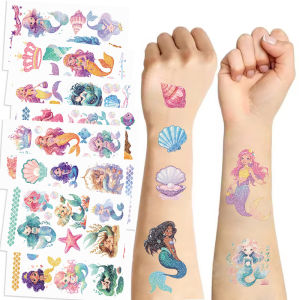 10pcs Cartoon Mermaid Glitter Series Tattoo Stickers Waterproof Party Party Gifts Funny Fun Face Sticker