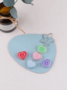 Colorful Acrylic Beads Heart Shaped DIY Handmade Bracelet Necklace Jewelry Accessories Material Strips for Fashion Crafts