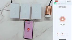 Tuya แป้นสวิตช์ Wi-Fi เปิดปิด ตั้งเวลานอกบ้านได้ผ่านแอป (LSP) สั่งด้วยเสียง Google Home/Alexa Smart Wall Touch Switch