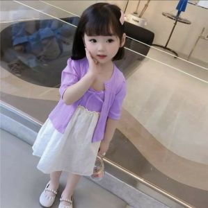 A&B | Set 2in1 Lili anak perempuan usia 5-7 thn realpict bahan premium Bahan Premium Kain Cotton-Spandex Seragam Casual Untuk Usia 5-7 Tahun Dress Dan Outer Kombinasi - Lazada