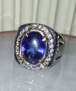 Cincin Batu King Safier Blue Cutting Bawah