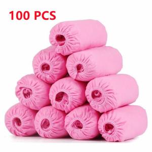 100PCS Disposable Shoe Covers Non Woven Stretchable Boot Covers Non Slip Durable Waterproof Shoe Protector Covers for Women Men