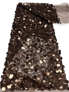 Vải Ren Sequin Châu Phi 5 Thước Chất Lượng Cao Thiết Kế Mới Nhất Dành Cho Váy Cưới Nigeria Nhập Khẩu Từ Trung Quốc.
