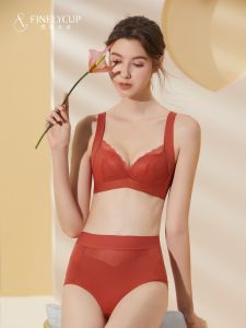 Adjustable Lace Bra Full Coverage Four Row Buttons Womens Underwear Comfortable Seamless Gathered Large Size Initial Design